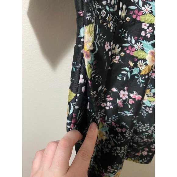 eshakti Women's Black Floral Boho Midi Long Sleeve Dress Size Large - Picture 6 of 10